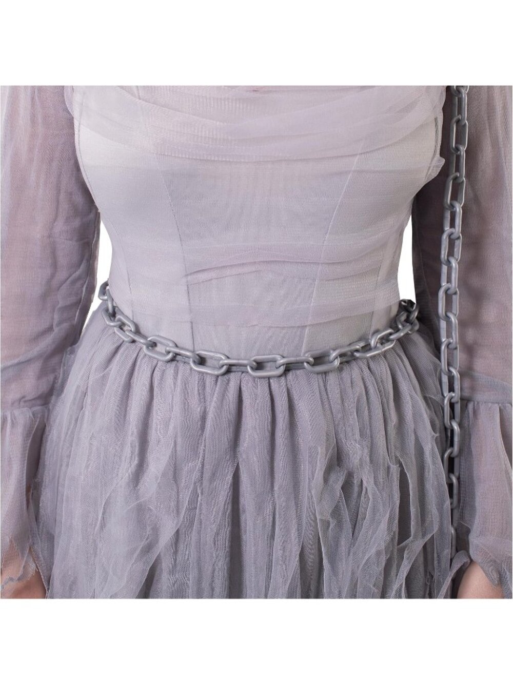 Women's Grey Comfortable Ghost Cape Dress Halloween Haunting Beauty Cosplay - Picture 4 of 7